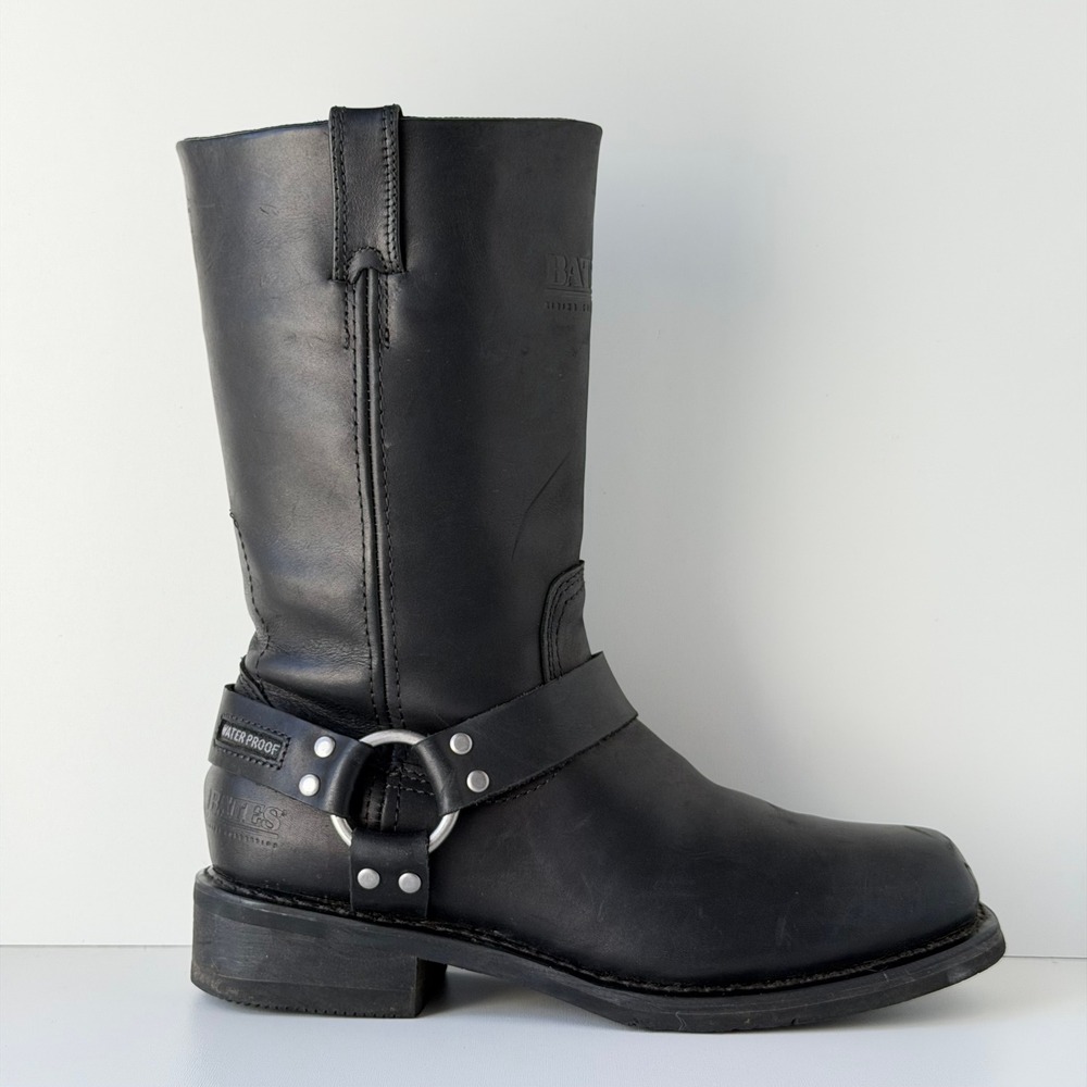 Bates Harness Boots Mens 9.5 Black Motorcycle Waterproof Biker Vibram Sole Rodeo